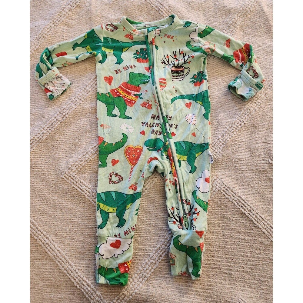 Gigi and max rex dinosaur Valentine's footie size 3 months